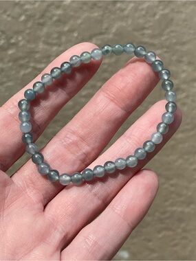 Certified Type A Jadeite Bracelet Natural Green Jade 3.8mm Beads